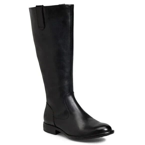 Born Women's Black Leather Knee High Shaunie Riding Boots Sz US 6.5 EU 37 - Picture 1 of 9
